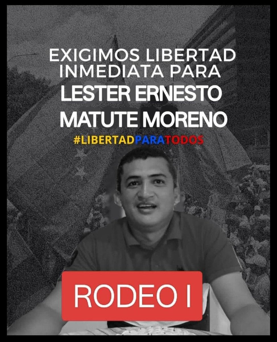 MatuteJulio2024's tweet photo. @PerkinsRocha @RHelicoide Libertad para Lester Matute PRESO POLÍTICO de Puerto Cabello en Rodeo 1 desde 05/ENE/2026. Presos Políticos Venezuela Venezolanos. #PresosPolíticos #PresosPoliticos #PresosPoliticosVenezuela #LeyDeAmnistía https://t.co/XhwkERQmNq
