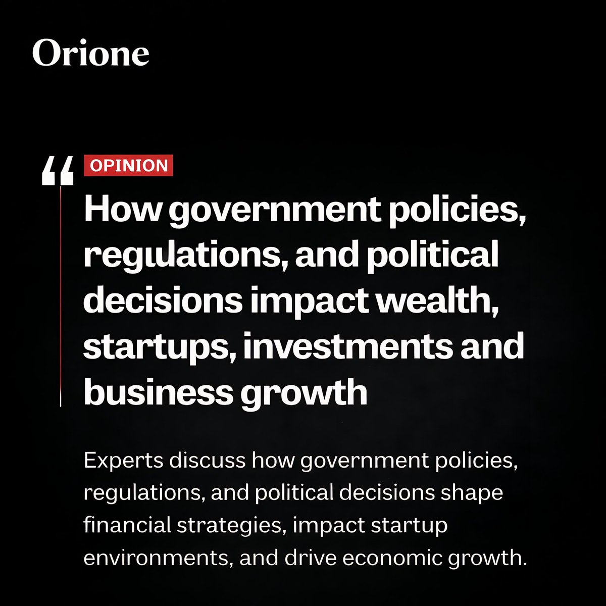 OrioneBusiness's tweet photo. Government policy does more than set rules. It influences who gets funded, who scales, and who struggles to grow.
In business, regulation is not a side issue.. it is part of the strategy.
#Orione #BusinessGrowth #Investment #Policy https://t.co/cnYzdQjCLP
