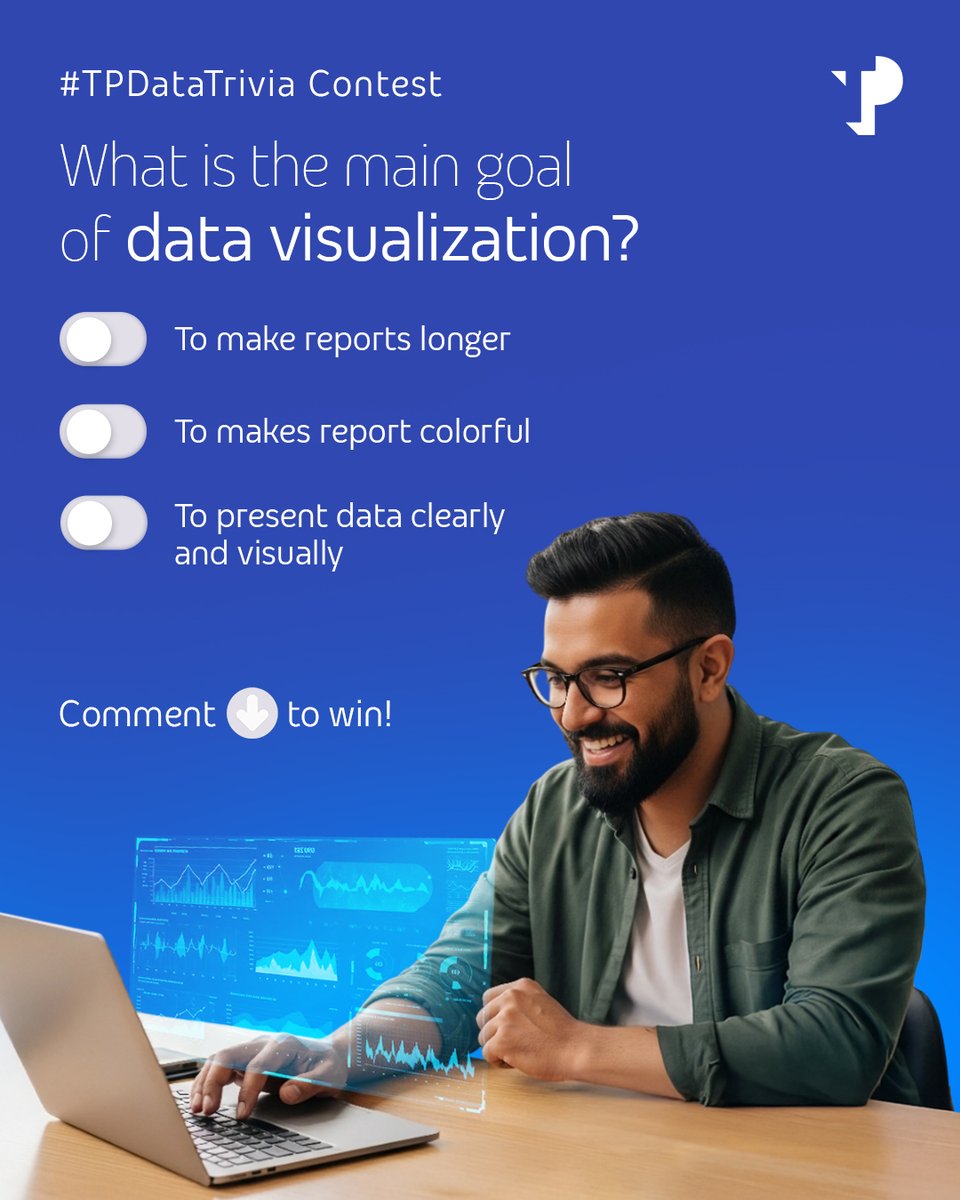 WeAreTPinIndia's tweet photo. Think like an analyst. Act like a winner. Your insights can earn you โน1000 vouchers! Rules to play: Follow
@TPIndiaOfficial
Like & share all posts Hashtags: #TPDataTrivia #AI #TPIndiaTag
@tpindiaofficial
+ 3 buddies Multiple unique answers welcome! Comment your answers
๐ท #TPIndia #Contest #AnalyticsTrivia