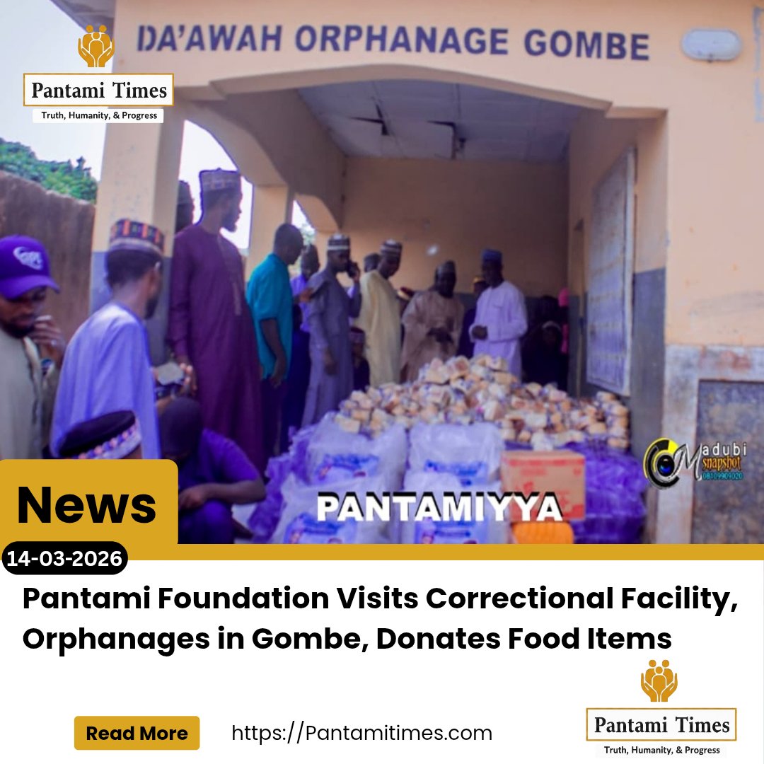 The delegation, led by Alhaji Hassan Ali, popularly known as Sintalin Pantami, delivered the items as part of the foundation’s ongoing humanitarian outreach across the state.

Items distributed during the visit included rice, 2,100 loaves of bread, 200 watermelons, Maggi