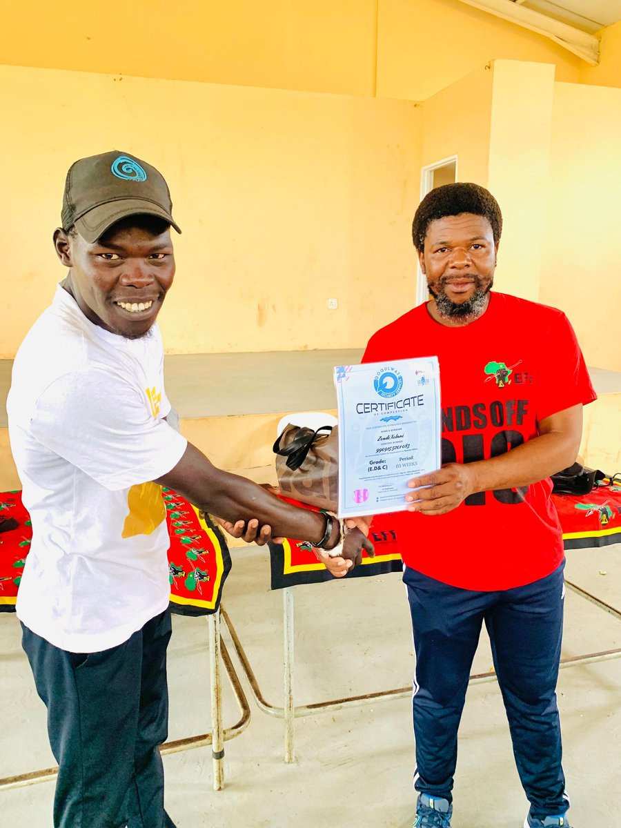 ♦️ ICYMI ♦️

The EFF Ndwedwe Subregion led by Subregional Chairperson Fighter Mcebisi Makhanya, yesterday handed over EDC certificates of completion to young people from Ward 25 after attending a security training course

The EFF affirms its commitment to empowering young people