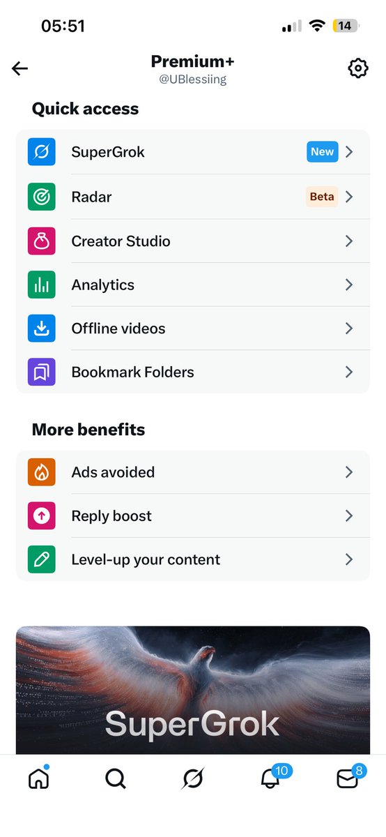 Hi from a Premium+ user 🤨🫢  
This upgrade means my mutuals and I will get paid more. If I engage with your post, you’ll earn more too.  
I’m very good at returning energy. Let’s connect today.