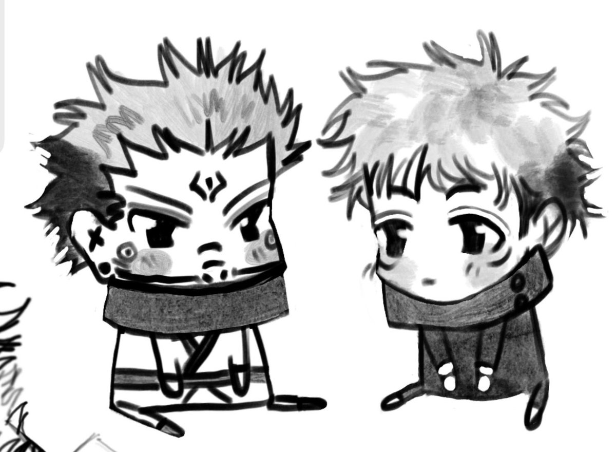 bbrbshhuaaa's tweet photo. #sukuita #宿虎 chibis while testing new brushes and because I need to post something too. :) https://t.co/D1mF418Cco