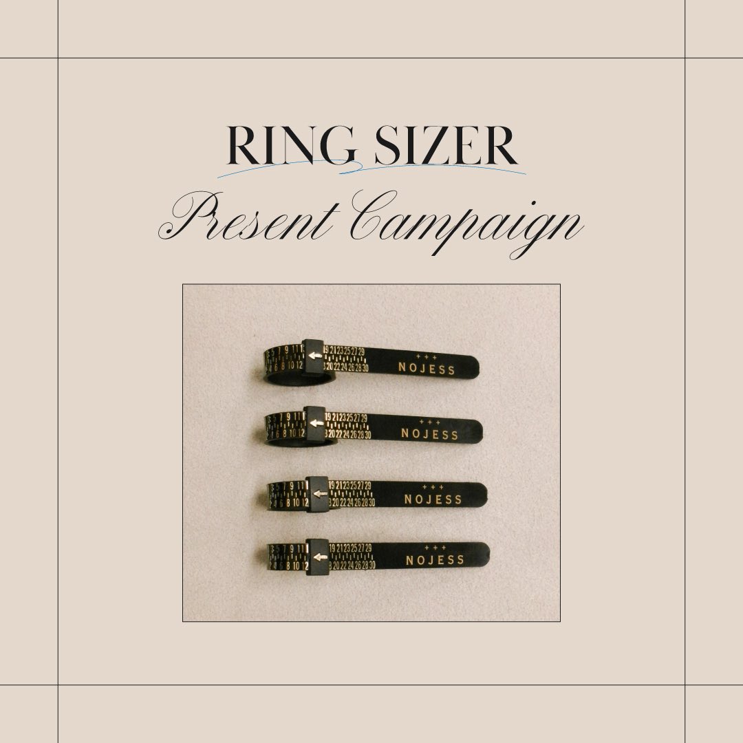 NOJESSjp's tweet photo. 【RING SIZER Present Campaign】

2026年3月13日(金)10:00 - 3月31日(火)23:59

 上記期間中、ご自身のサイズが測れる
「リングサイザー」をプレゼント！
 サイズが分からない、もう1度確かめたいなど、ご購入の際にぜひご活用ください。

▼詳しくはこちら▼
https://t.co/QoYXg1jqmt

▼リングサイザーはこちら▼
https://t.co/XdYv1Wmpx6