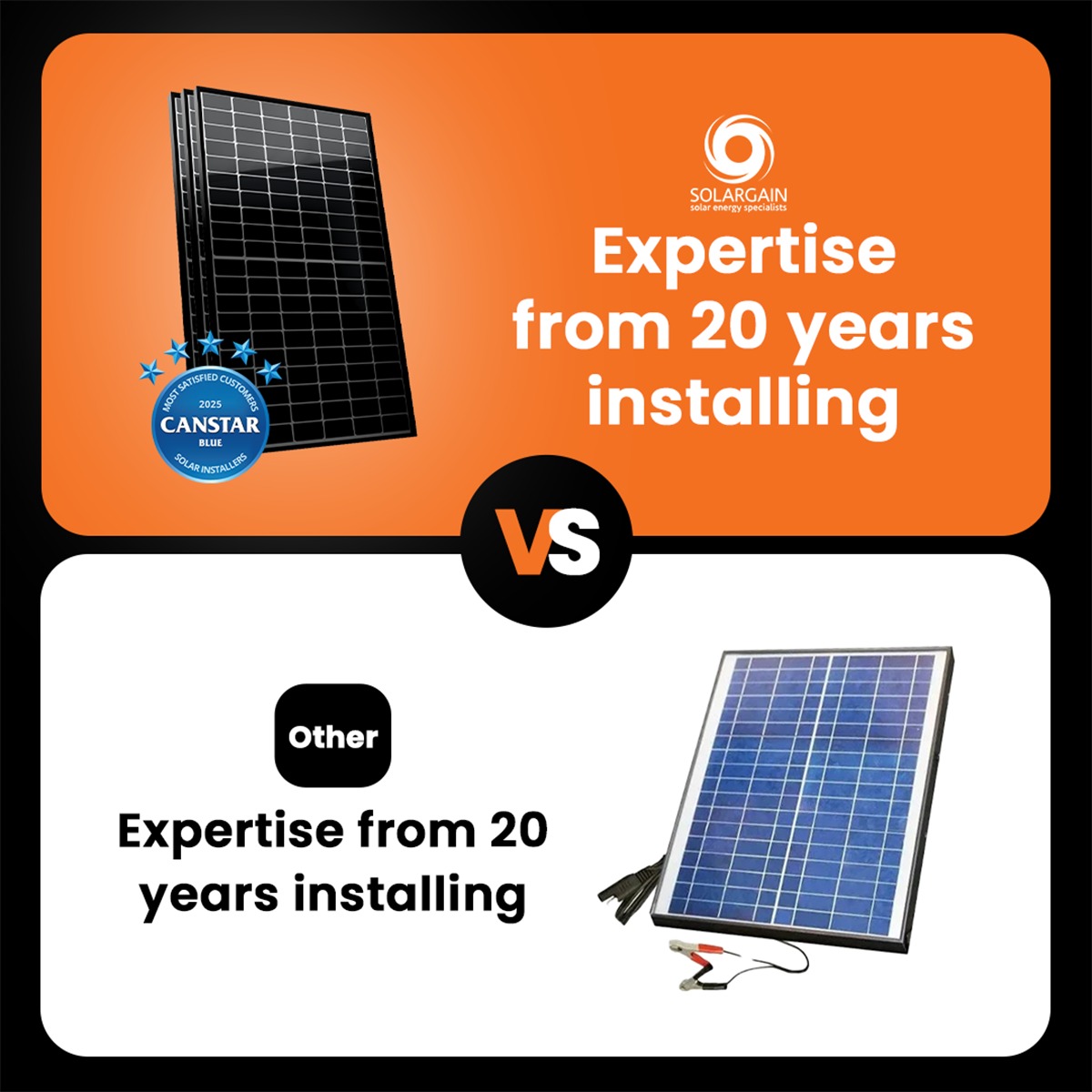 Solargain's tweet photo. 20 years in solar. Thousands of happy customers. Ranked
#1 for satisfaction in 2025.
Don’t risk solar installation with new or low-rated
providers—speak to our 100% AU-based team today for a no-obligation quote >>> https://t.co/JGjflIiByg https://t.co/TCAry59Ndt