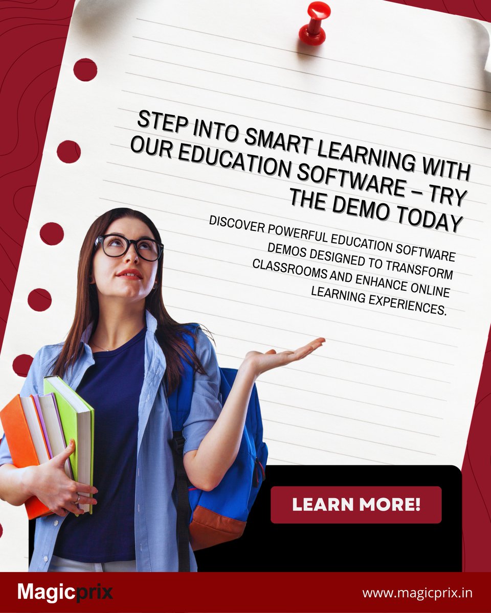 Magicprix__'s tweet image. Experience interactive and smarter education with our powerful software demos built for modern classrooms and online learners.

 #SmartClassroom #EdTechPlatform #DigitalLearningTools #EducationSoftware #OnlineStudy #LearningTech #FutureClassroom #StudySmart #Magicprix