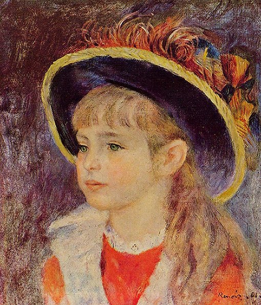 ピエール＝オーギュスト・ルノワール 青い帽子の少女 ピエール＝オーギュスト・ルノワール『青い帽子の少女』1881年 個人蔵