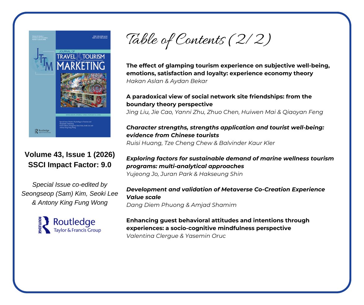 Journal of Travel and Tourism Marketing tweet media