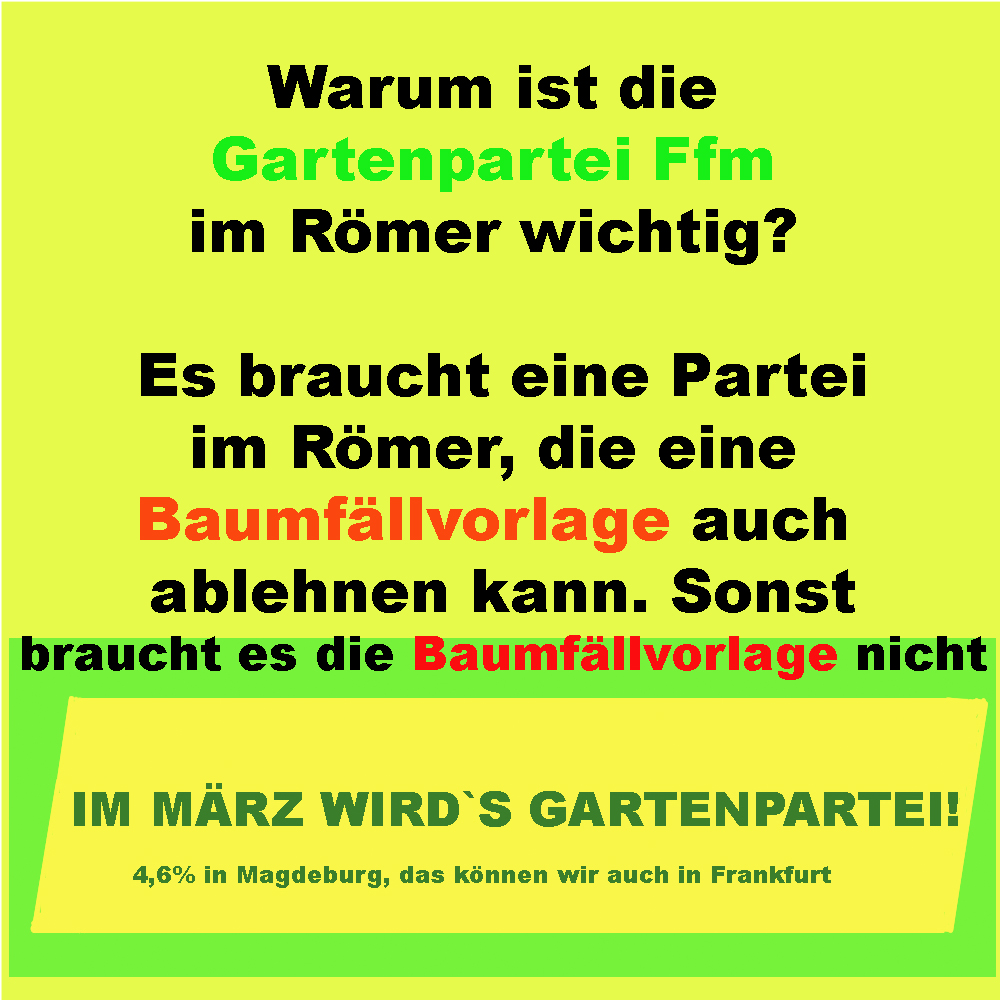 Gartenpartei Frankfurt am Main tweet media