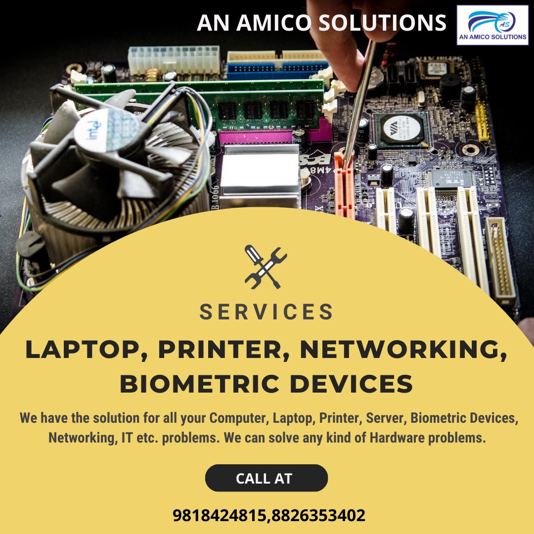 AnamicoIndia's tweet image. Facing Computer or Biometric Device Issues?
We provide repair, installation &amp;amp; networking solutions under one roof.

📞 Call Now for Professional Support! 
 
#ComputerRepair #LaptopService #PrinterRepair #BiometricDevices #ITSupport #NetworkingServices #TechSupport