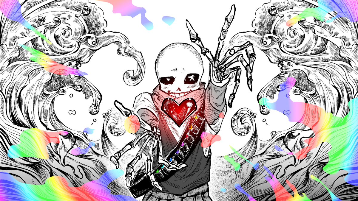 ❤️🧡💛💚💙💜🤎🖤🤍
#Undertale #InkSans