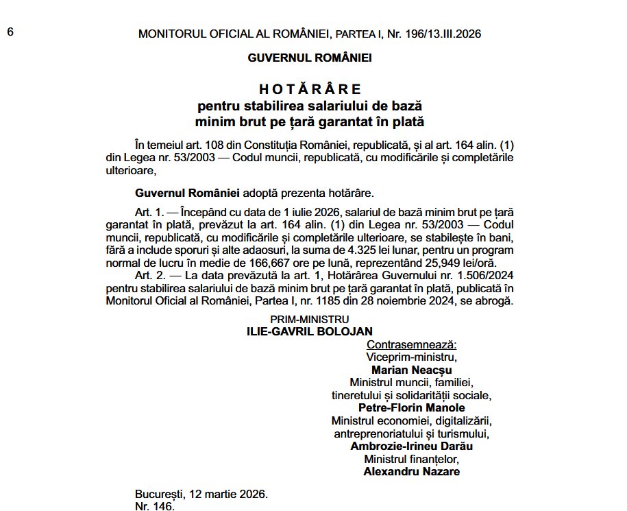 Majorare salariu minim din 01.07.2026 - oficial - cabinetexpert.ro/2026-03-14/hg-…