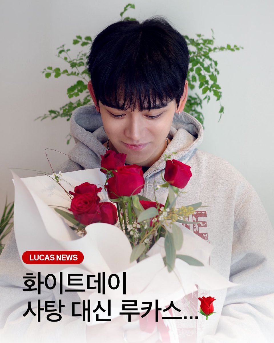 wyukheipics's tweet image. #LUCAS weverse update 🤍
💌 Sending love from Lucas 
“Instead of candy, Lucas… 🌹”