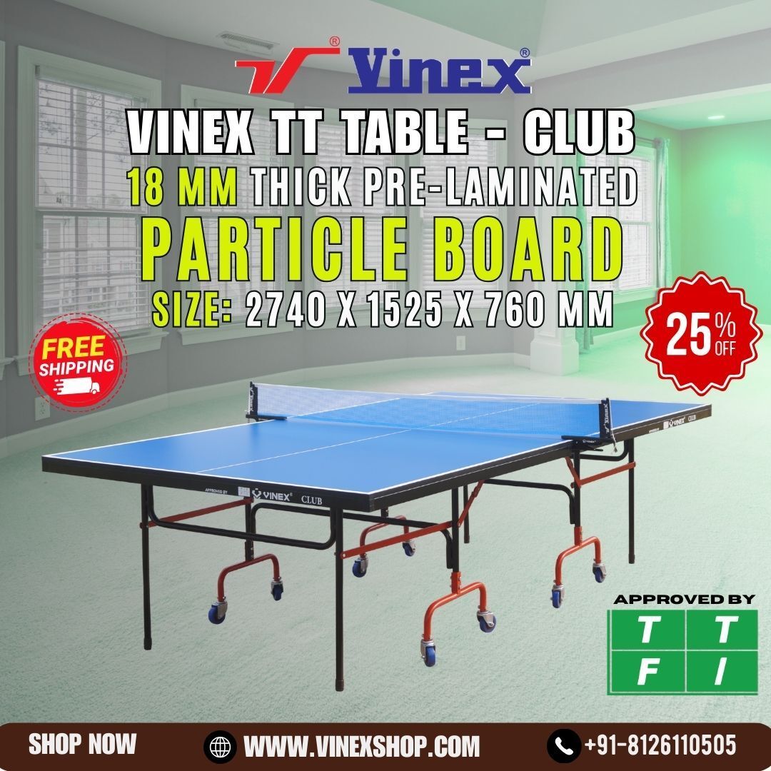 vinexshop's tweet photo. 🏓 Super Saving Offer!
Get 25% OFF + FREE Shipping on the TTFI Certified Vinex TT Table – Club 🎉
✔️ 18MM pre‑laminated board
✔️ 75MM wheels with levelers
✔️ Includes Net, Clamps &amp; Manual
📦 Order Now 👉 https://t.co/WEWBwwyYmR
📞 +91‑8126110505
#Vinex #TTTable #VinexTTTables https://t.co/ePwmmkIKSr