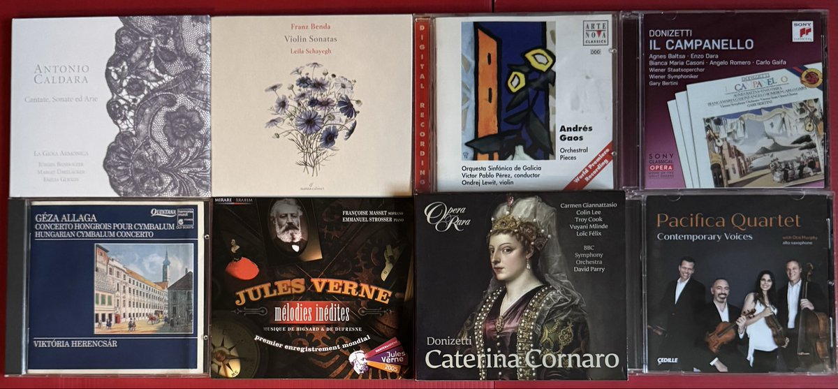 BramaAlessandro's tweet photo. The albums I listened to this week; this time I decided to arrange them chromatically. Opera: #Donizetti. Sacred & vocal music: #Caldara, #Hignard and #DeDufresne. Chamber music & solo instruments: #Benda, #Allaga, #Ran, #Higdon and #Zwilich. Orchestral music: #Gaos. (1/2) https://t.co/oDbere39qR
