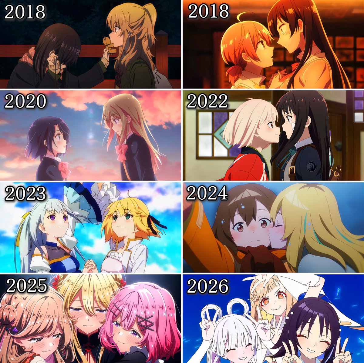 anime_nanashi's tweet photo. 近年の百合アニメが神すぎる↓↓ https://t.co/VHl2L8iO2f