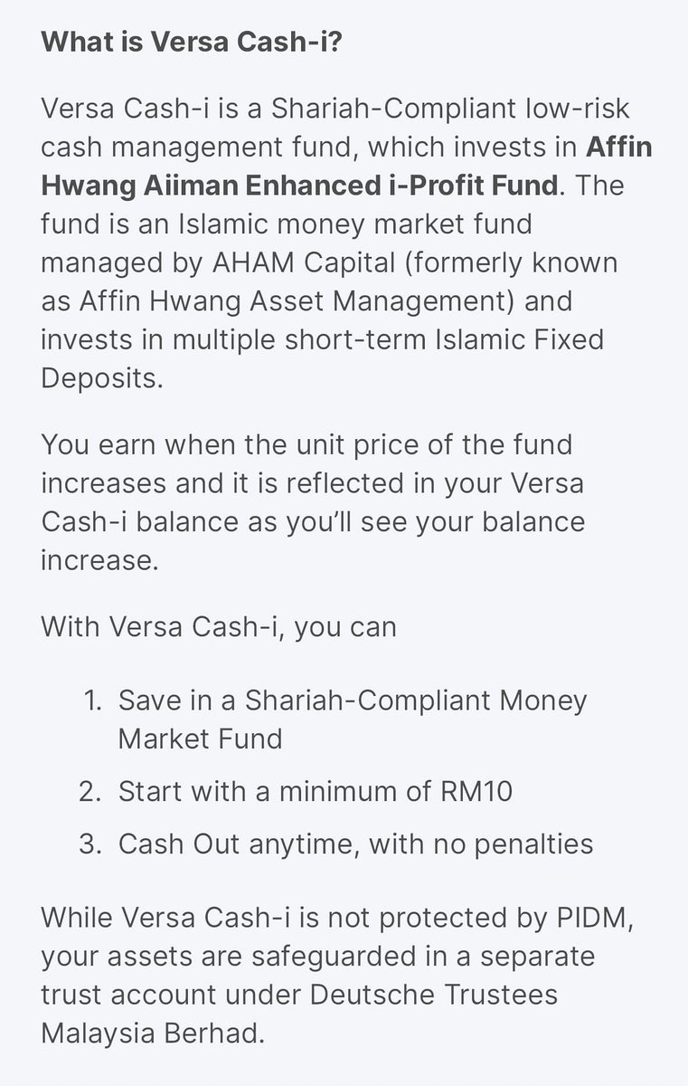 Korang kalau nak start invest boleh try Versa ni✨

-Shariah compliant
-3.22% p.a. 
-min investment amount : RM10
-Dapat RM10 (kalau daftar guna kod 73L9UPDJ)

 1. Download Versa app
 2. Sign up guna link ni
download.versa.com.my/1bAf/referral?…
 3. Deposit minimum RM100 pastu dapat RM10 free