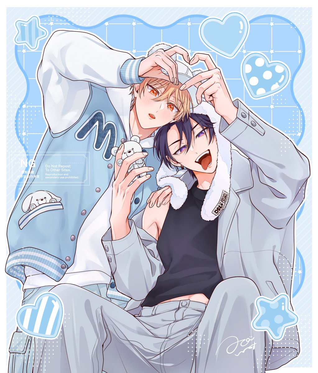 バレンタインとホワイトデー感あるあきもみ❤️🩵