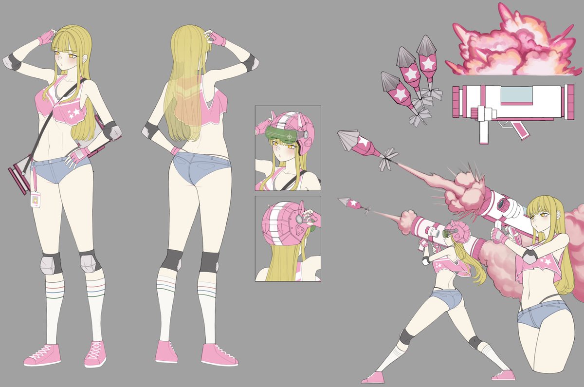 creamkb2's tweet photo. ＃キャラクターデザイン
Pink Helmet https://t.co/5RYuli7nm0