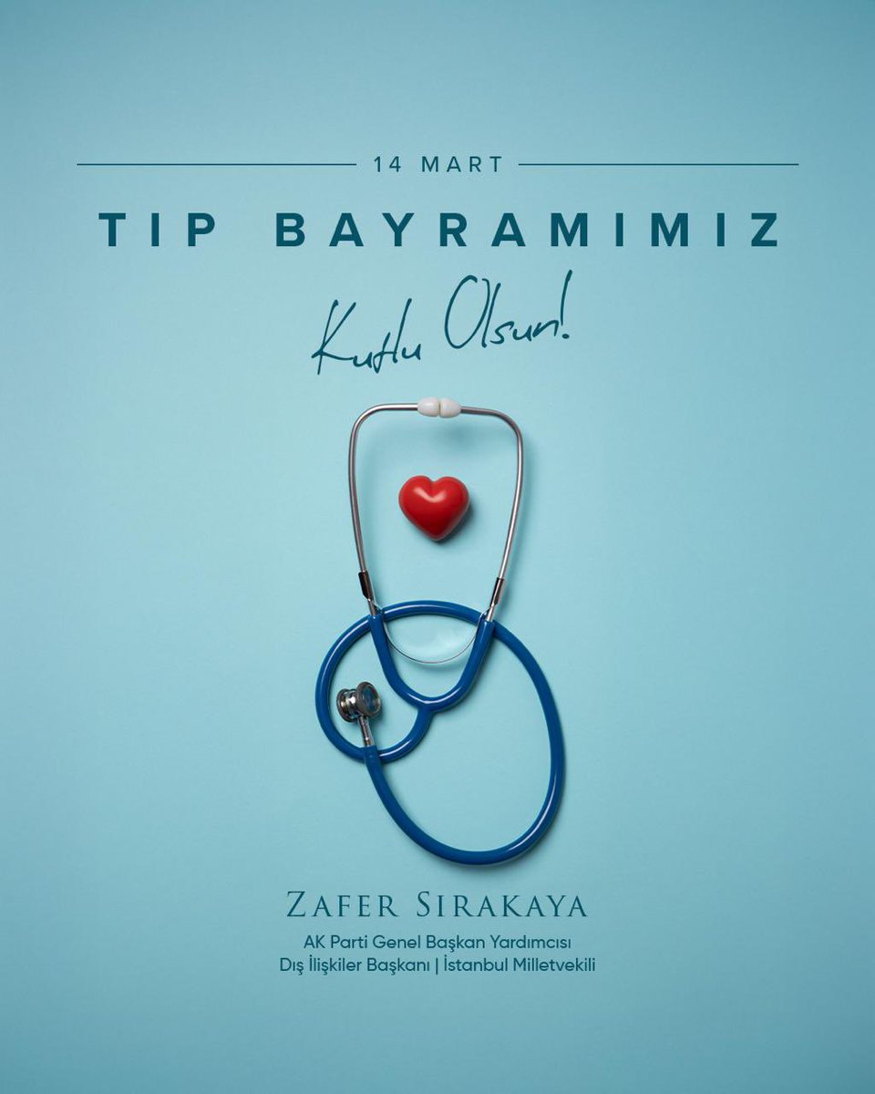İnsan hayatını korumayı yüce bir vazife bilen, gece gündüz demeden fedakarca görev yapan tüm hekimlerimizin ve sağlık çalışanlarımızın #14MartTıpBayramı’nı tebrik ediyorum. 

Yalnızca ülkemizde değil; savaşın, yoksulluğun ve krizlerin yaşandığı coğrafyalarda da insanlığa şifa