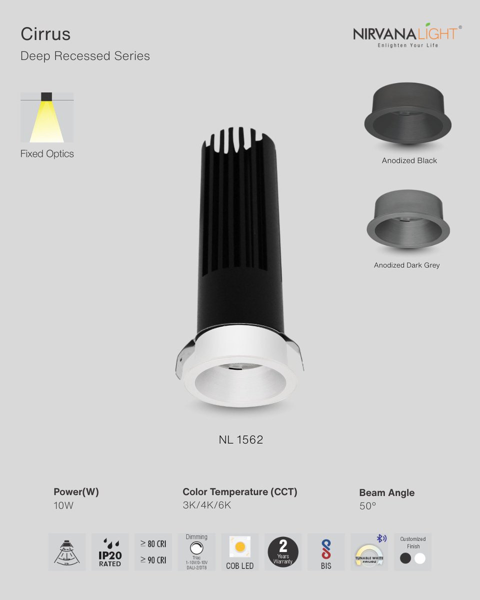 nirvana_light's tweet photo. "Elevate your space with Cirrus Deep Recessed LED Lights ✨ Sleek die-cast aluminum, tunable white magic, and 50,000 hrs life! Perfect for Home | Malls | Offices | Hotels | Showrooms. Energy-efficient brilliance from Nirvana Light Mumbai! 💡
Which space needs this glow-up? https://t.co/OKxdXVD05B