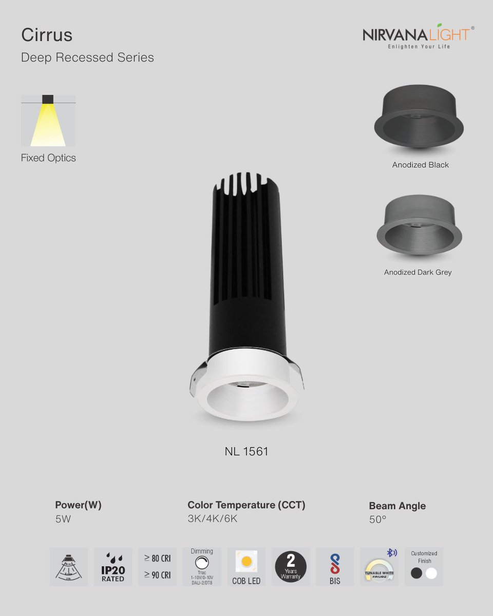 nirvana_light's tweet photo. "Elevate your space with Cirrus Deep Recessed LED Lights ✨ Sleek die-cast aluminum, tunable white magic, and 50,000 hrs life! Perfect for Home | Malls | Offices | Hotels | Showrooms. Energy-efficient brilliance from Nirvana Light Mumbai! 💡
Which space needs this glow-up? https://t.co/OKxdXVD05B