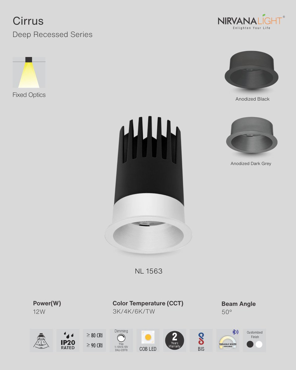 nirvana_light's tweet photo. "Elevate your space with Cirrus Deep Recessed LED Lights ✨ Sleek die-cast aluminum, tunable white magic, and 50,000 hrs life! Perfect for Home | Malls | Offices | Hotels | Showrooms. Energy-efficient brilliance from Nirvana Light Mumbai! 💡
Which space needs this glow-up? https://t.co/OKxdXVD05B