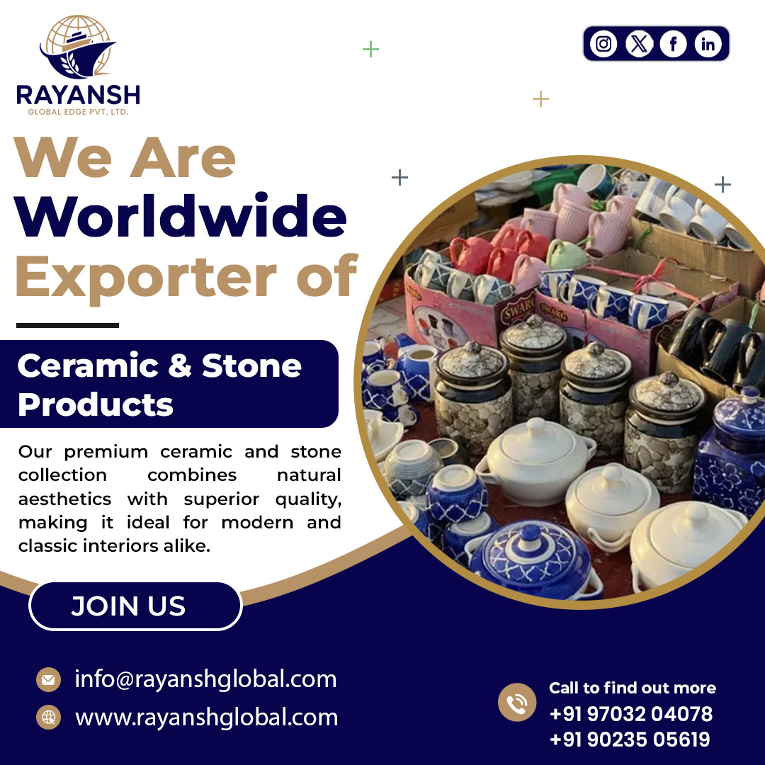 rayanshglobal's tweet image. 🌍 Premium Ceramic &amp;amp; Stone Products Exported Worldwide
📧 info@rayanshglobal.com
📱 +91 97032 04078
🌐 rayanshglobal.com
#RayanshGlobalEdge #CeramicExport #StoneExport #CeramicProducts #StoneProducts #GlobalExporter #BuildingMaterials #ConstructionMaterials