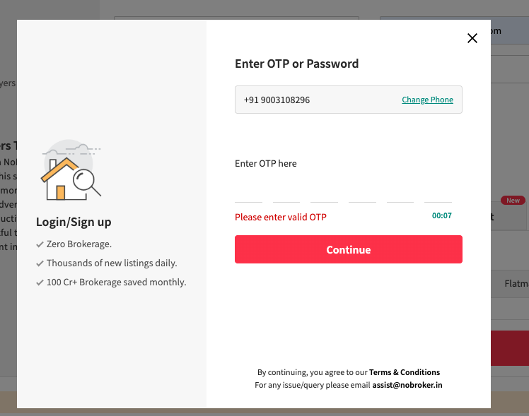 preethraoobley's tweet photo. Is @nobrokercom  down, Tried the OTP 10 times. Insights ? https://t.co/A8VW8f0hFo