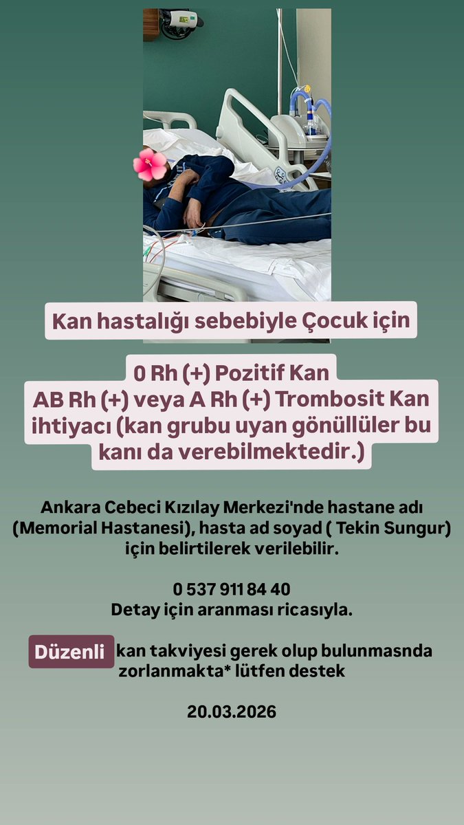 Kan hastalığı sebebiyle Çocuk için

0 Rh (+) Pozitif Kan
AB Rh (+) veya A Rh (+) Trombosit Kan ihtiyacı (kan grubu uyan gönüllüler bu kanı da verebilmektedir.)

Ankara 

<a href="/BayPozitif06/">Osimhen</a>