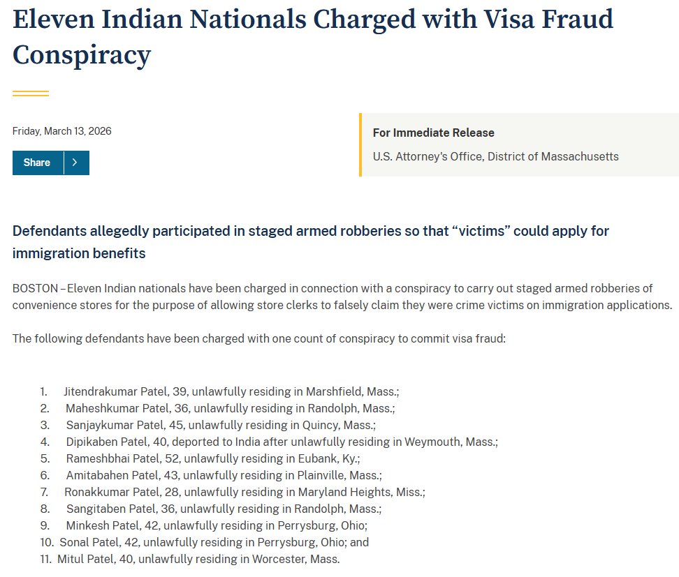 CryptooIndia's tweet photo. JUST IN: 🇺🇸US charges 11 Indian nationals with visa fraud conspiracy. https://t.co/VFXlFtCoK5