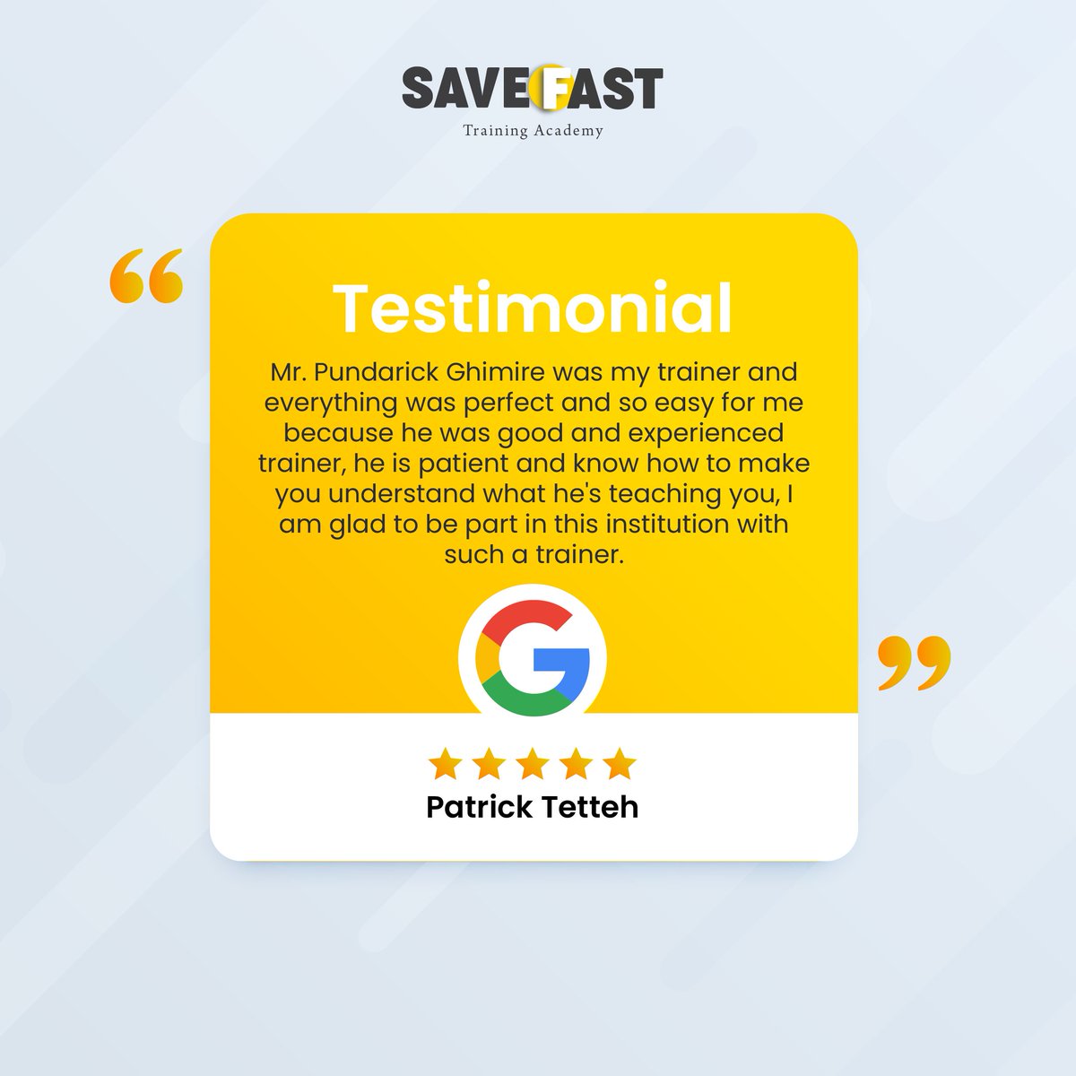 Save Fast Training Academy tweet media