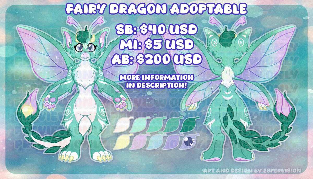EsperVision's tweet photo. Got a new adoptable auction up for anyone interested in this cute lil' dragon!  Thanks for the interest! #Adopt #furryadoptable #Adoptables

This auction is cross posted on my other socials, but please feel free to bid here! https://t.co/JKkUjrhXDq