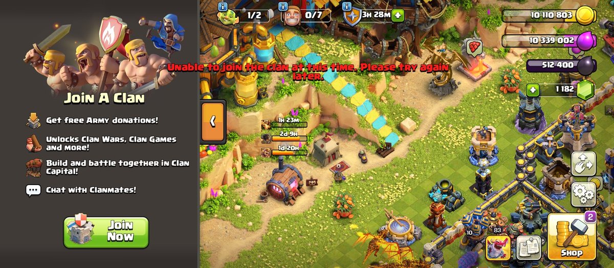 burmon80770's tweet photo. @ClashofClans Unable to join the clan at this time. Please try again what is problem!? https://t.co/DgPYebe1ch