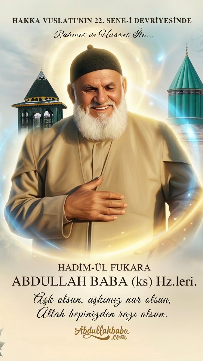 🌙Ramazan-ı Şerif Özel - 24 -

Hadimul Fukara Abdullah GÜRBÜZ (ks) Hz.leri

🎙 Abdullah Baba (ks) Hazretlerinin, Kendi Dilinden Hayatı...

🌐youtu.be/2nk0jnfQ16U

📖 HAKKA VUSLATI’NIN SENE-İ DEVRİYESİNDE RAHMET VE HASRET İLE

🌐abdullahbaba.com/ramazan/2026/24

whatsapp.com/channel/0029Va…