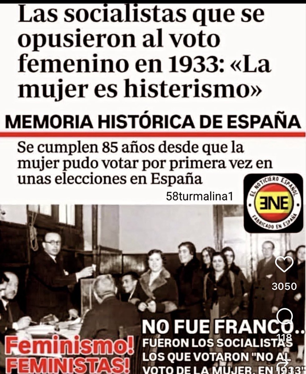 Los socialistas se opusieron al voto femenino en España “la mujer es histerismo”