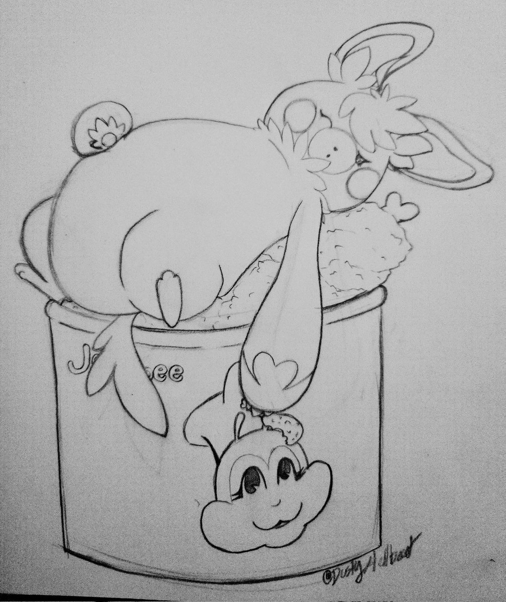 Late night pawmot doodling while eating copious amounts of chicken uwu