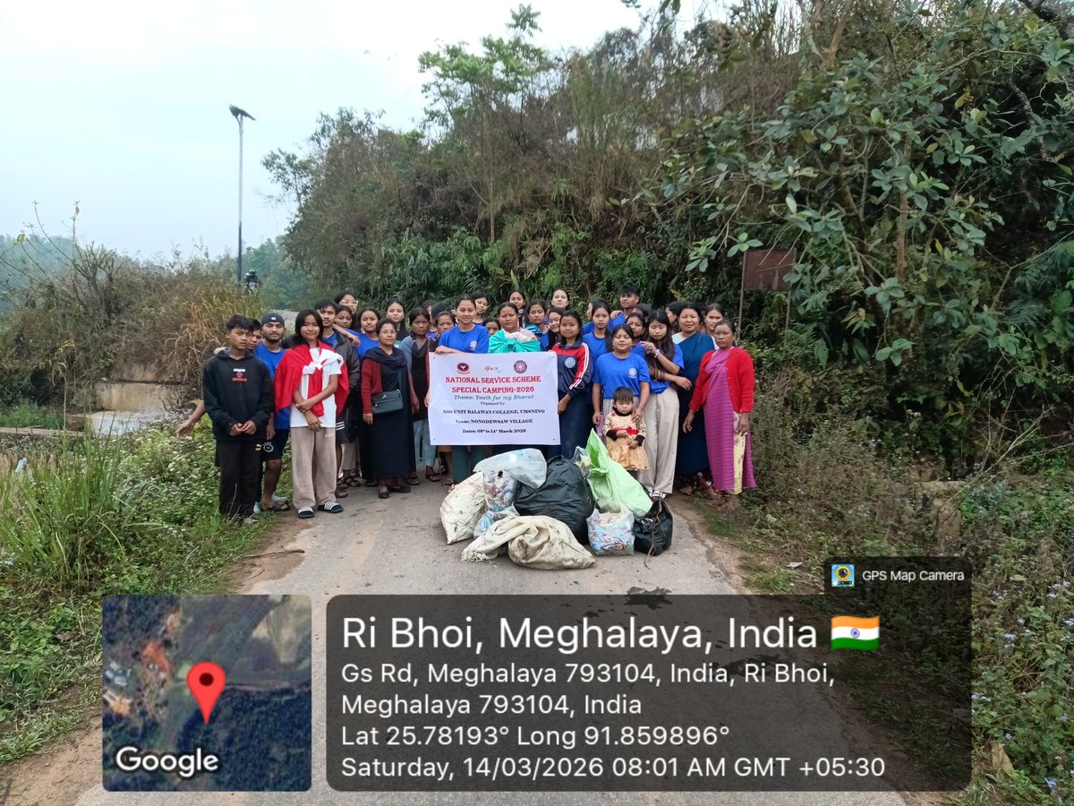 NssBalawan's tweet photo. Special Camping 2026 At Nongdewsaw village
Cleaning Drive with Self Help Group of Nongdewsaw Village
@CellNehu @nss_rdguwahati @SNONSSMeghalaya @YASMinistry https://t.co/ZTPCsmcLzi