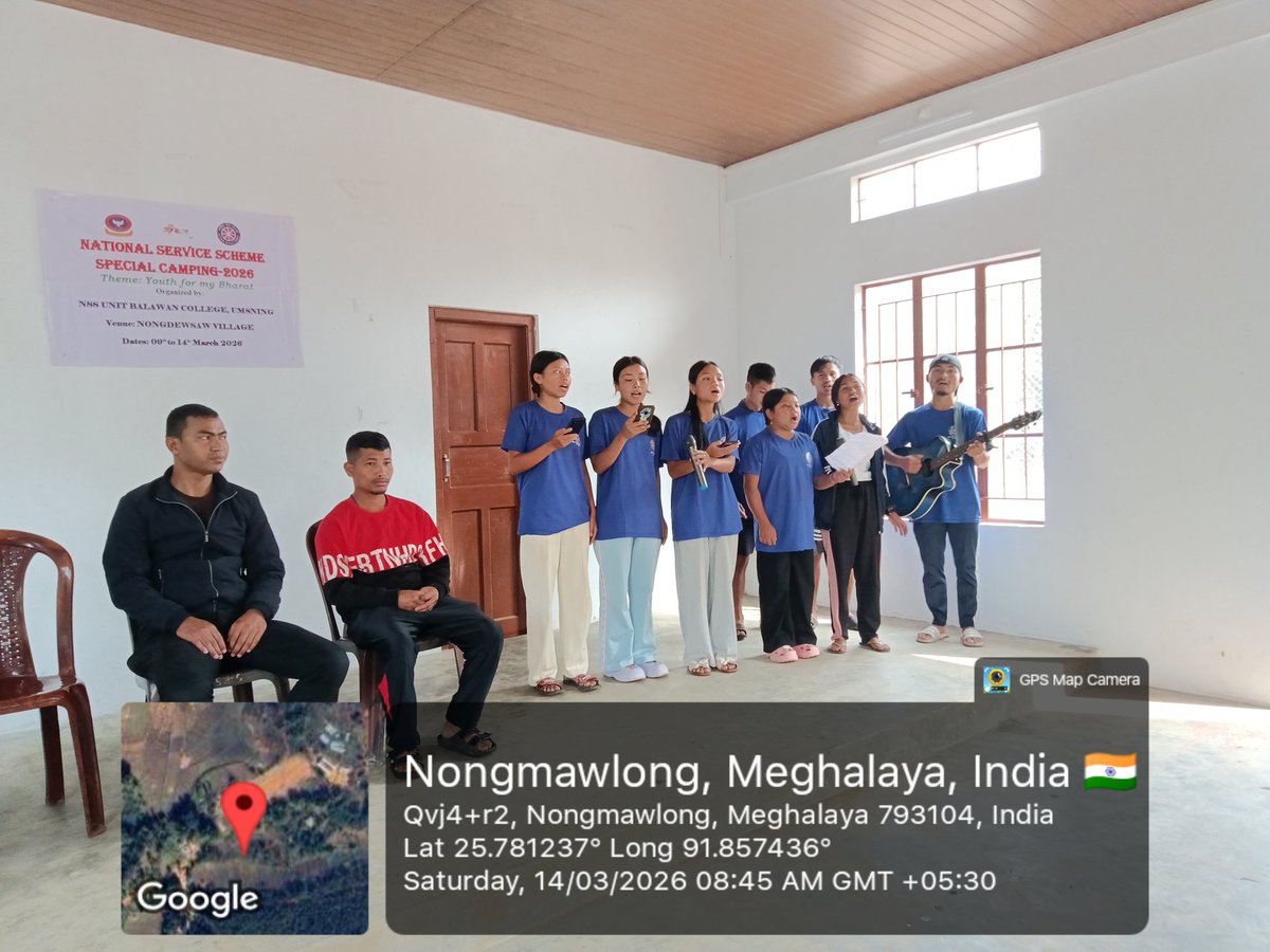 NssBalawan's tweet photo. Special Camping 2026 At Nongdewsaw village
#Valedictory Program &amp; Unfurling the banner
Closing of Camping 2026
@CellNehu @nss_rdguwahati @SNONSSMeghalaya @YASMinistry https://t.co/31IpO4Er4h