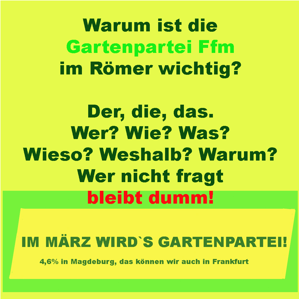 Gartenpartei Frankfurt am Main tweet media