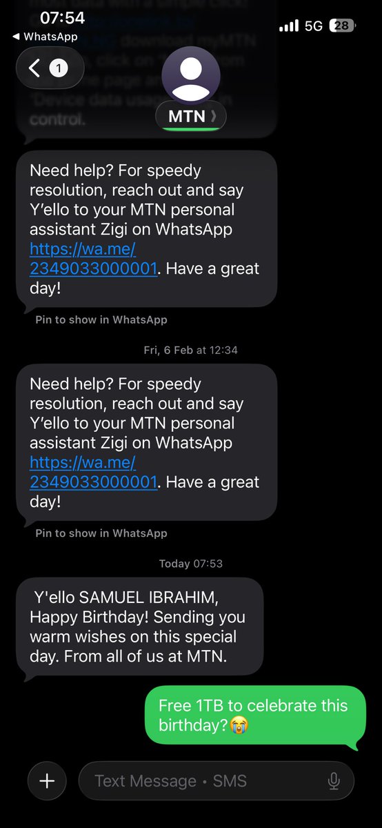 Happy birthday to me!

<a href="/MTNNG/">MTN Nigeria</a> <a href="/MTN180/">MTN Nigeria Support</a> you no go like do birthday for me?😭