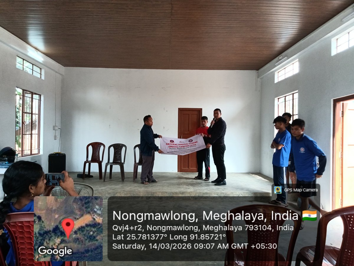 NssBalawan's tweet photo. Special Camping 2026 At Nongdewsaw village
#Valedictory Program &amp; Unfurling the banner
Closing of Camping 2026
@CellNehu @nss_rdguwahati @SNONSSMeghalaya @YASMinistry https://t.co/31IpO4Er4h