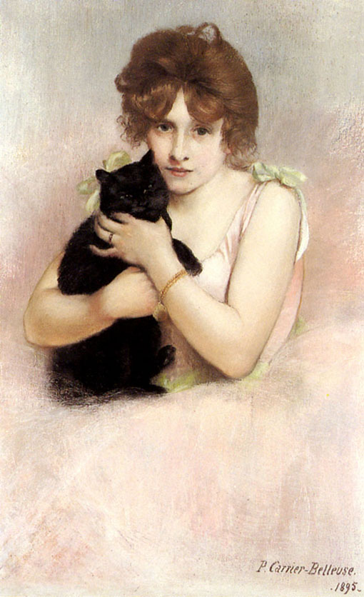 ピエール・カイエ＝ベルーズ『黒猫を抱くバレリーナ』1895年   個人蔵