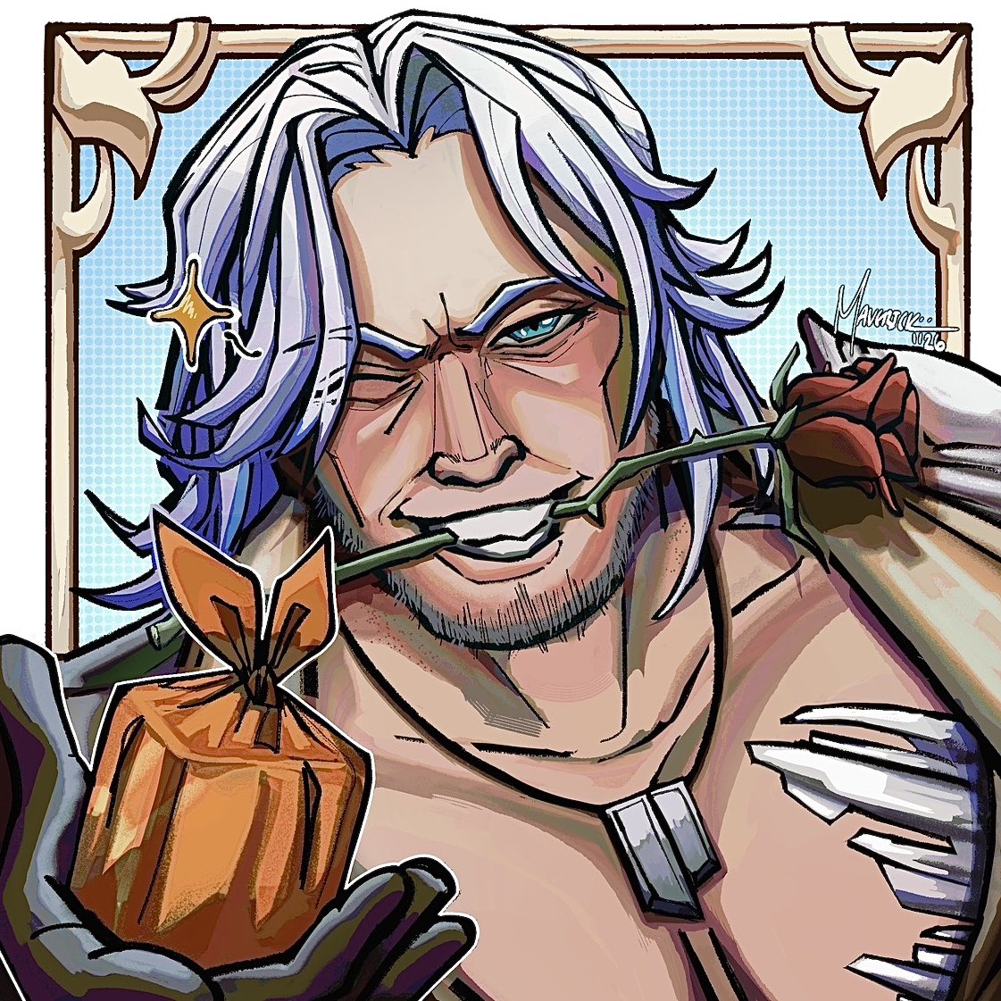 hoflamescion's tweet photo. It’s that time of year again! 
Happy White Day from Siegfried! 

#HonkaiImpact3rd https://t.co/IRbXAcBagf