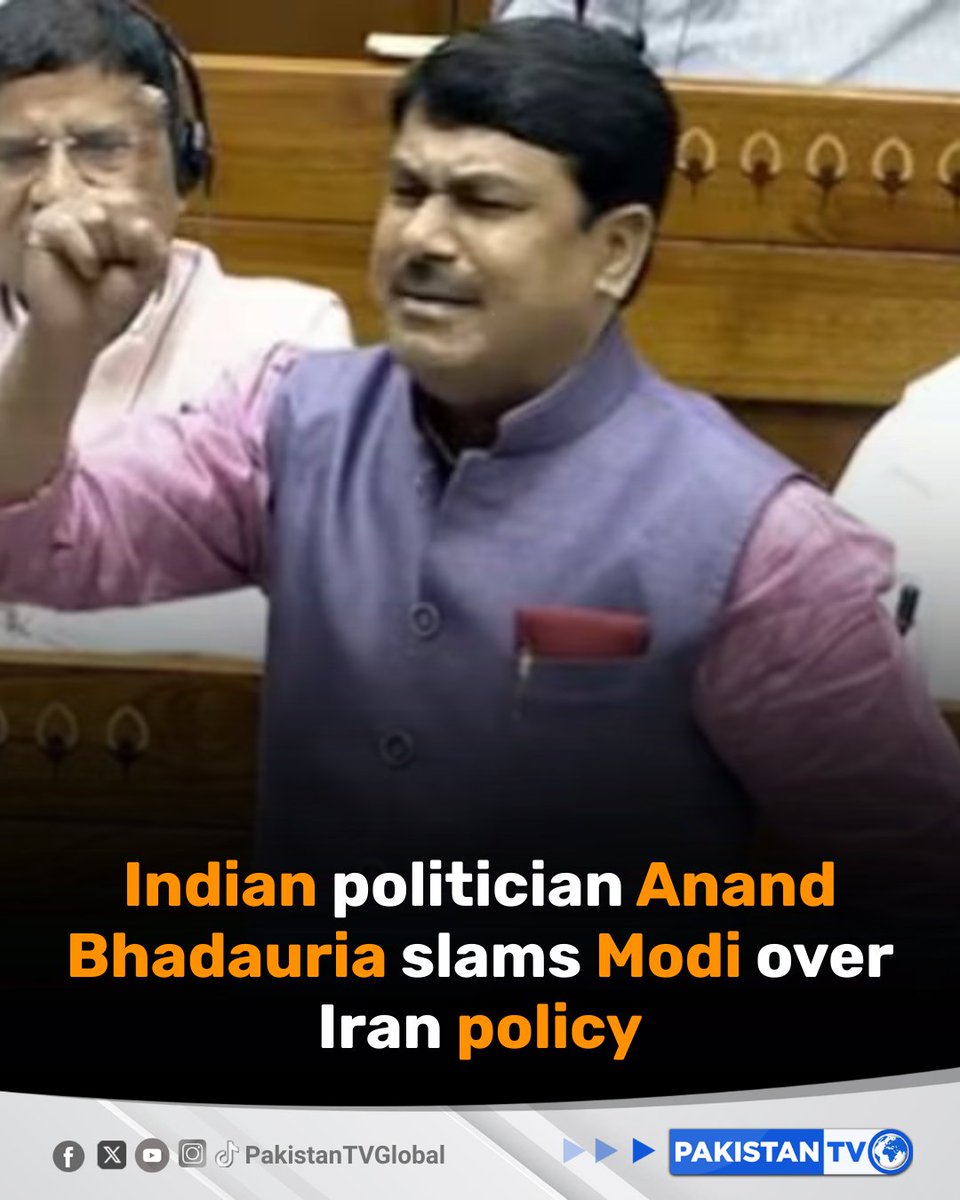 PakTVGlobal's tweet image. Indian politician Anand Bhadauria criticized Prime Minister Narendra Modi, questioning his visit to Israel amid allegations of genocide in the Gaza Strip and accusing the government’s stance of contributing to regional instability.

#AnandBhadauria #ModiIsraelVisit #GazaCrisis