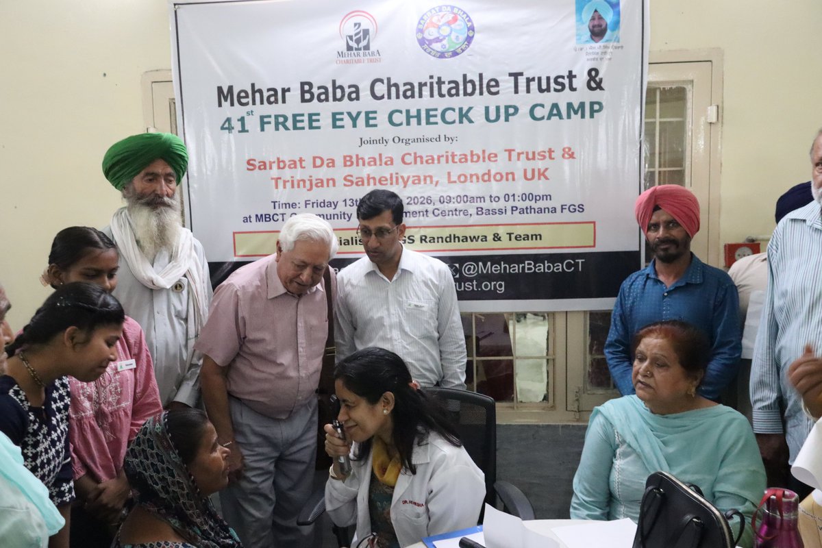 MBCT_Trust's tweet photo. 41st Eye Camp @MBCT_Trust, sponsored by Trinjan Sahelian (London) &amp; Sarbat Da Bhala Charitable Trust, Patiala: 353 people from 93 villages screened for cataract &amp; other eye issues. Free medicines to 247; 106 shortlisted for cataract surgery &amp; IOL replacement.
#eyecamp #MBCT https://t.co/G0CJTN38Ka