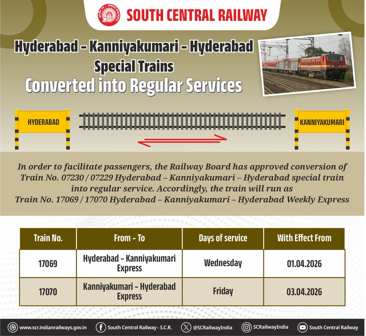 South Central Railway tweet media