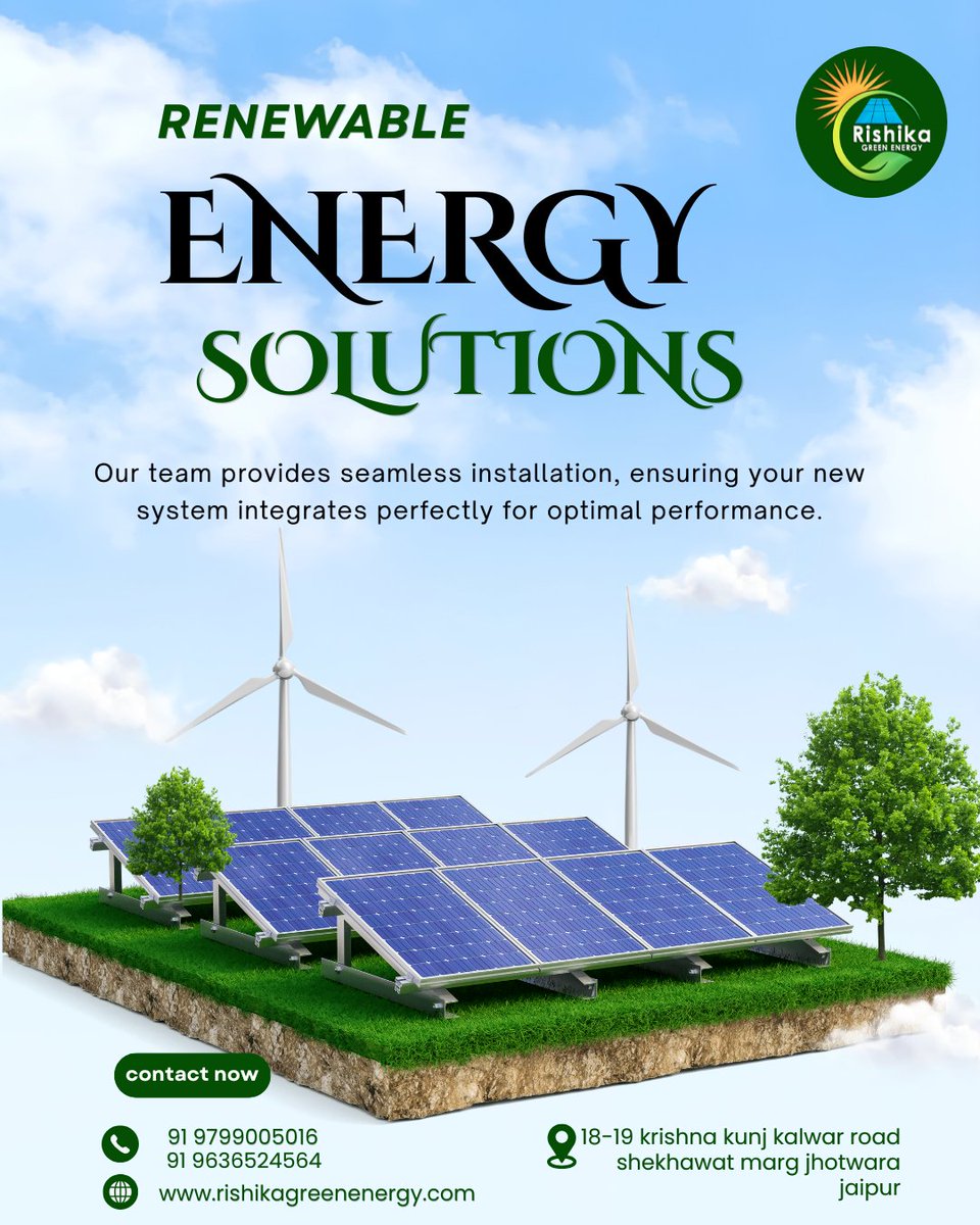 RishikaEnergy's tweet photo. Jaipur Solar Solutions | Solar Panel Manufacturing Company in Jaipur

Hashtags:
#SolarEnergyJaipur #JaipurSolar #SolarPanels #GreenEnergy #RenewableEnergy #SolarPower #SolarInstallation #CleanEnergy #SolarCompany #EnergySaving ☀️ https://t.co/UdPvF5IfN3