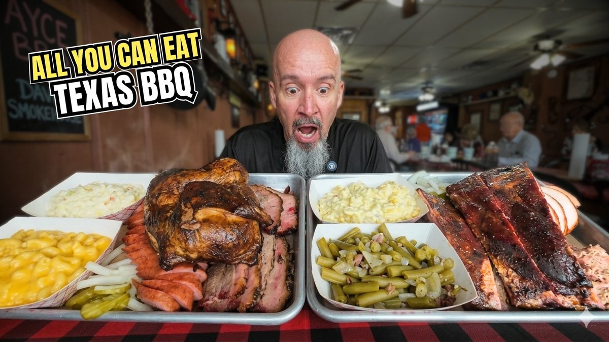 oldguyeats's tweet photo. This all-you-can-eat Texas BBQ was WAY bigger than I expected. 😳🔥
Dave’s Smokehouse in Seabrook, TX brought out some of the biggest BBQ portions I’ve ever seen.
Full video:
https://t.co/AChZ72O6Mg
#TexasBBQ #BBQChallenge #OldGuyEats https://t.co/8pjfrYE9VS