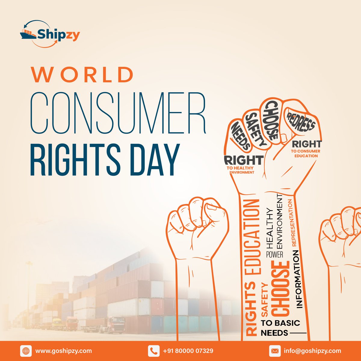 Shipzy375142's tweet photo. An informed consumer is a powerful consumer.
Let’s promote awareness, transparency, and fair practices in the marketplace.

Happy World Consumer Rights Day!

-------------------

#WorldConsumerRightsDay #ConsumerRights #ConsumerAwareness #FairTrade #KnowYourRights #Shipzy https://t.co/2rBSkkm3QX